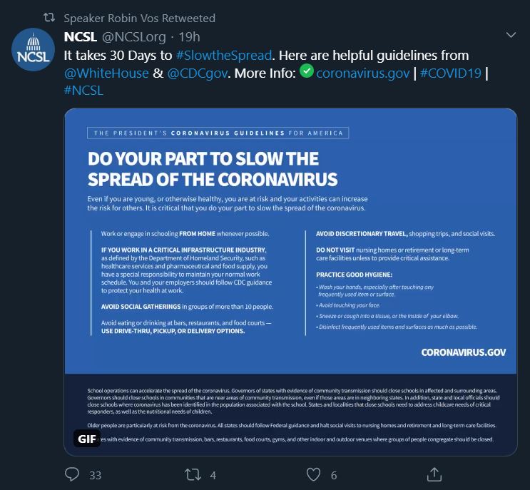 While fighting to force the Wisconsin voters to the polls during a global pandemic  @SpeakerVos is fully aware of the dangers and retweeted this on Twitter. Proving that Wisconsin Republicans are willfully negligent and should be held to account.