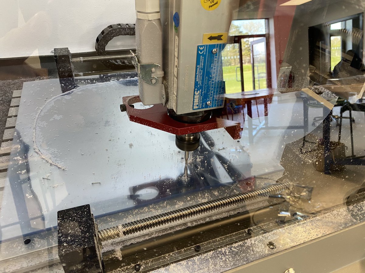Visor production continues @ChilternA as the requests keep coming in! This beast has been making light work of 1000’s of PVC sheets & any other donated material we throw at it! 💪 @DenfordHQ @DT_SLE  #Engineering #COVID19