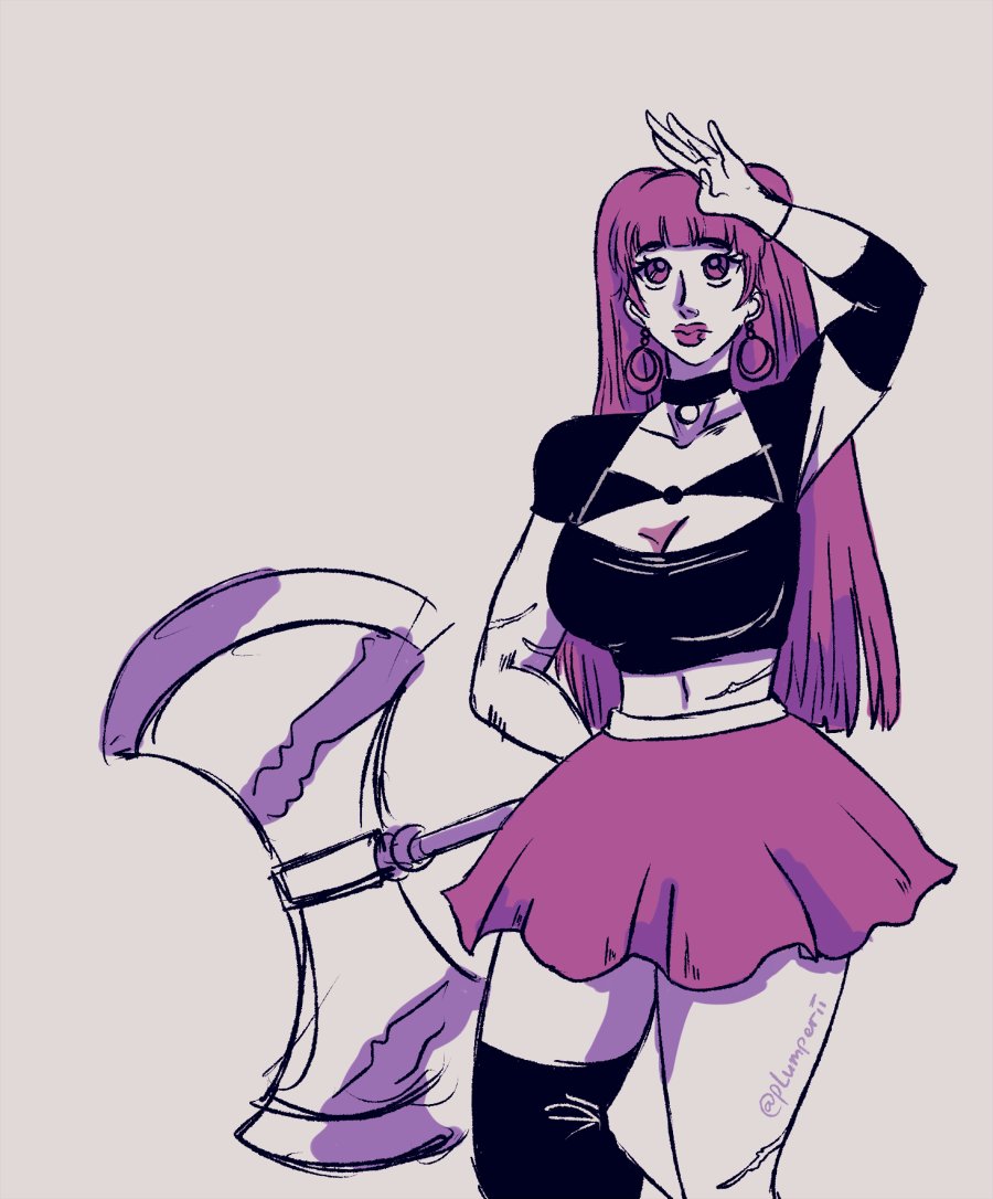 plumperii's tweet photo. My Hilda had an axe as her weapon for the entirety of my Golden Deer run, ending up as a Wyvern Lord. So in my head she's swole in the arms and thighs department and have a few scars to boot.
#fireemblem #FireEmblem3Houses #FE3H #Hilda #HildaValentineGoneril #HildaFE https://t.co/1OjjEhK9h4