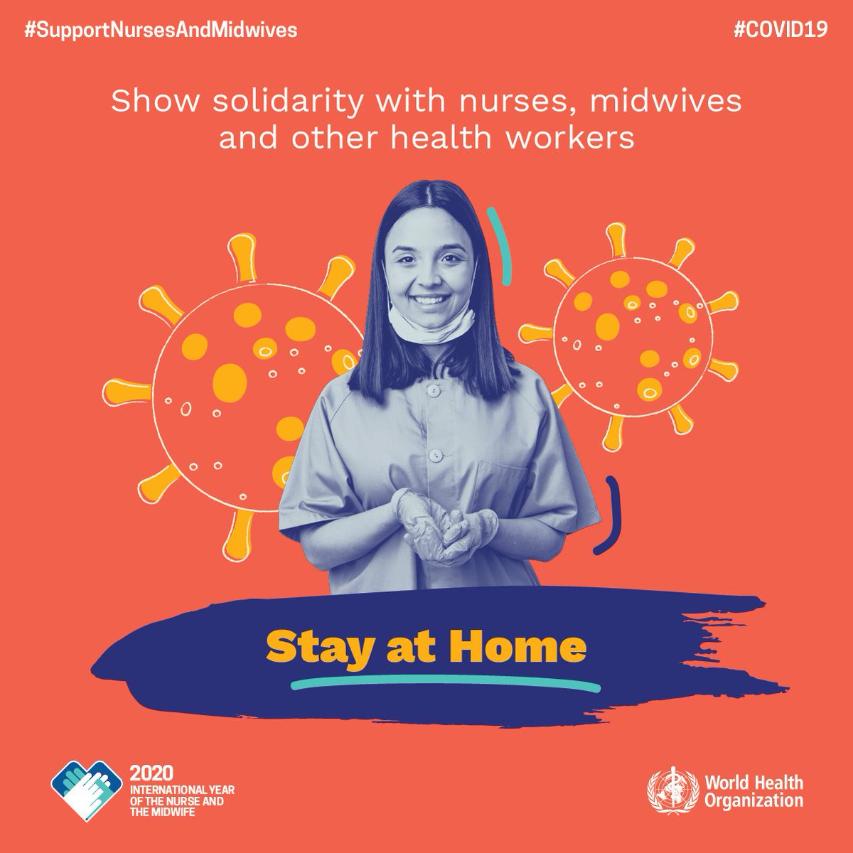 Nurses and other health workers are at the forefront of #COVID19 response. Let's show our appreciation and #StayAtHome. bit.ly/34cHyLo <a href="/WHO/">World Health Organization (WHO)</a> #WorldHealthDay #SupportNursesAndMidwives