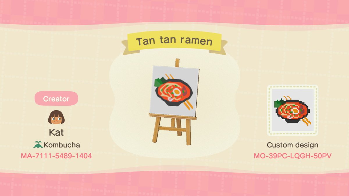 SunburnLexi's tweet photo. Check out my Japanese food special: takoyaki, sushi and tan-tan ramen. #AnimalCrossing #ACNHdesign #Japanesefood #ACNHpattern #ACNHfood https://t.co/FmEsvhQ5ej