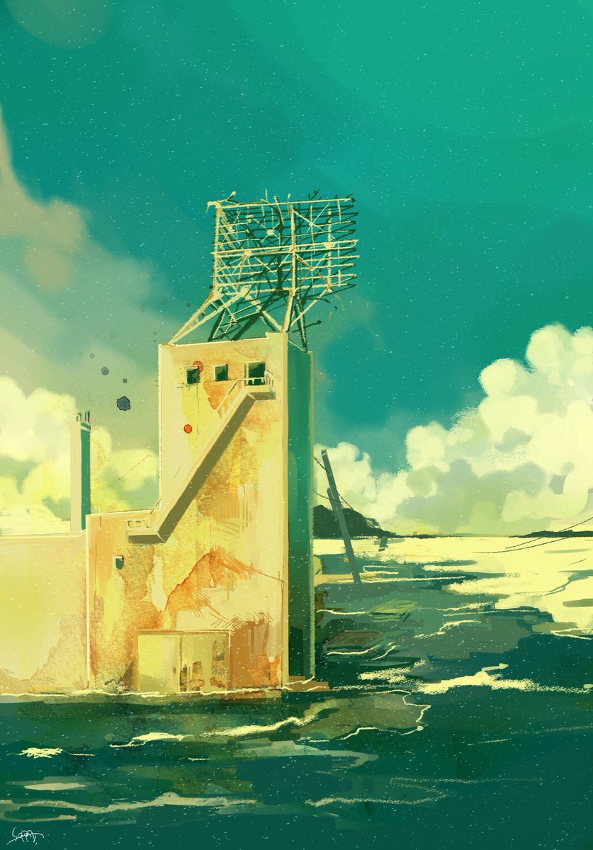 海の上に建つものたちが好きすぎて描くのやめられない、