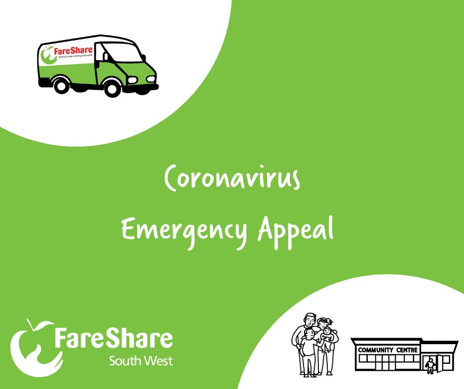 A donation, big or small, will make a real difference in our fight to meet the increasing demand for #FoodSupport &amp; to avoid unnecessary hunger for the most vulnerable in our region. Donate now, if you can: faresharesouthwest.org.uk/coronavirus-em… 
#COVID19 #foodemergency #fareshare