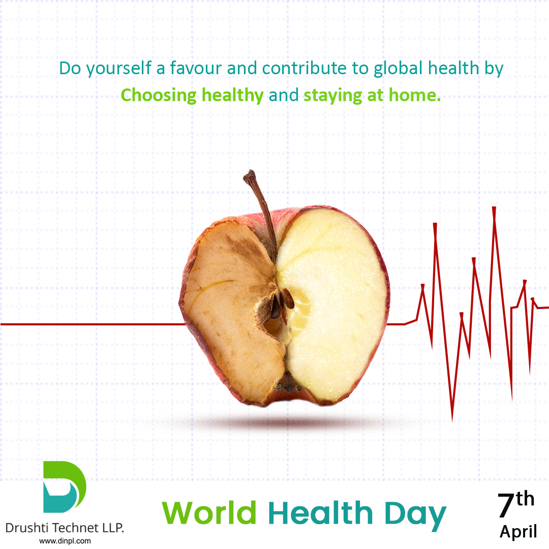 DrushtiNet's tweet photo. This world health day each one of us has an opportunity to save lives and contribute to the good health of people. Let's choosing healthy &amp; stay healthy at home and defeat COVID-19
#WorldHealthDay #Covid_1 #BoostYourImmuneSystem9  #Drushti #drushtitechnet #drushtitechnetllp https://t.co/rdFKWqTGvD