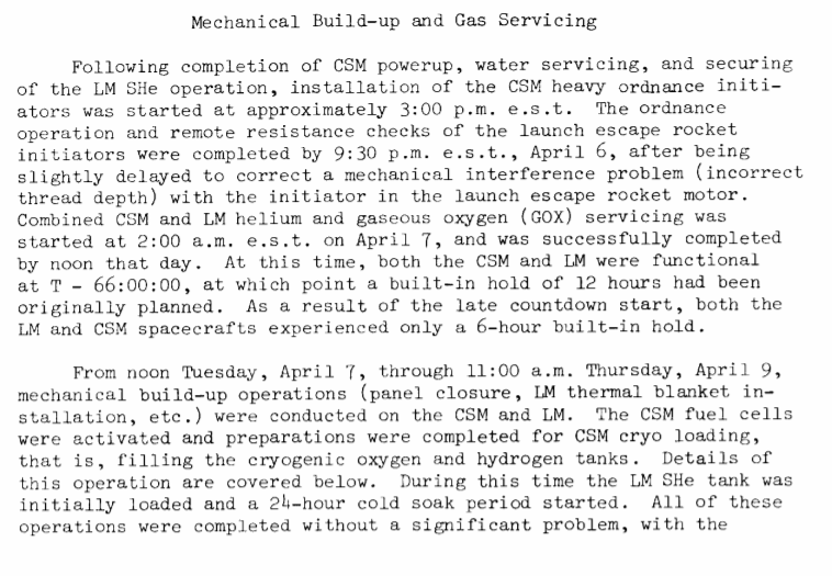 giopagliari's tweet photo. Helium and Oxygen Loading (Morning) and Mechanical Build-up (Afternoon)
April 7, 1970
"Combined CSM and LM helium and gaseous oxygen (GOX) servicing was started at 2:00 a.m EST, on April 7"
#Apollo13 #Apolo50th
Pg B-11: https://t.co/96iHTuFII6 https://t.co/fd4GcLXSgq