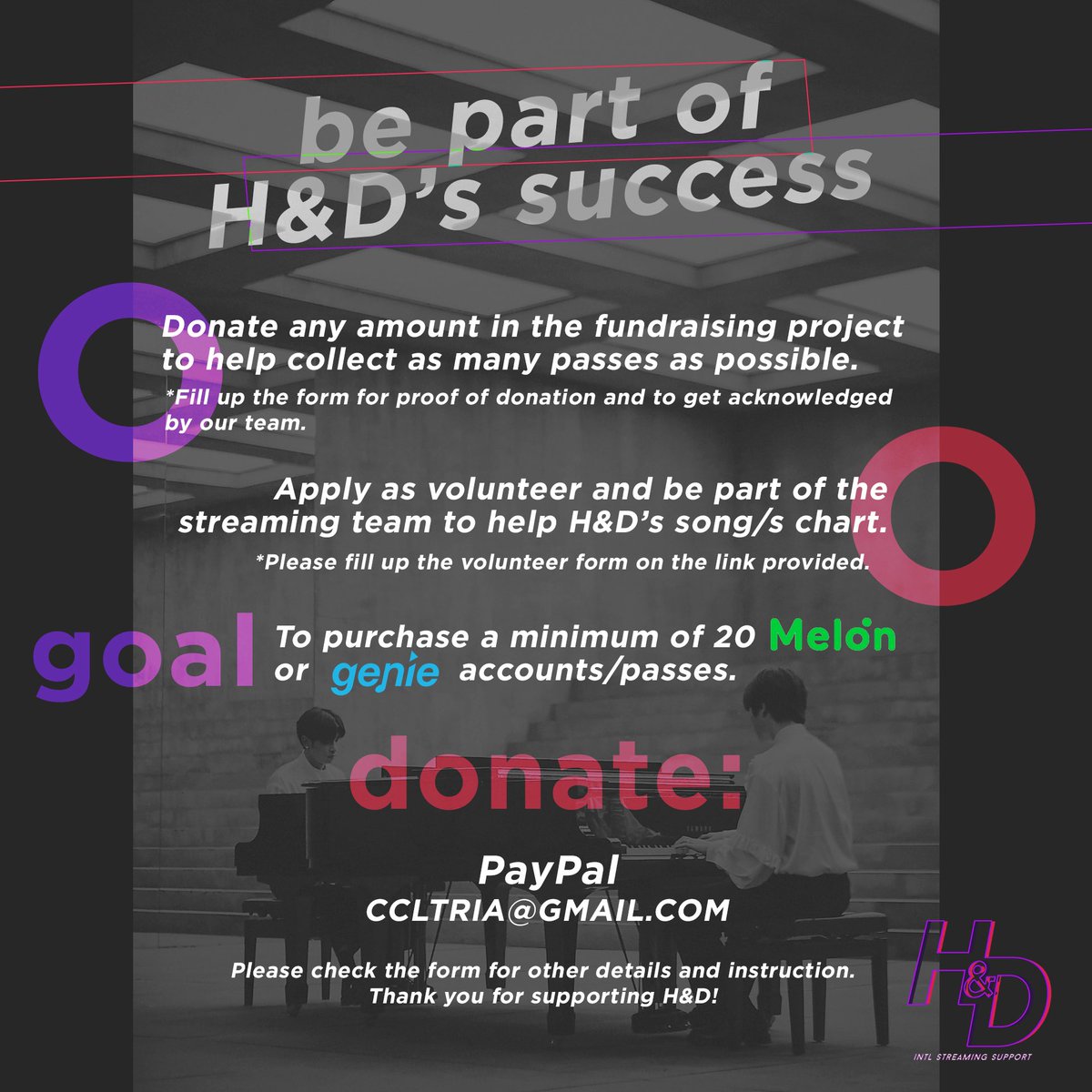  Fundraising Project for H&D  We will continually update through a progress bar. Donations will be closed by April 19 at 12 NN.  If you want to be a country representative please message us! Donate: https://forms.gle/jm2b4tFRVaQqdJTe9Or Volunteer: https://forms.gle/BF7BSvgYXriYh3cR8