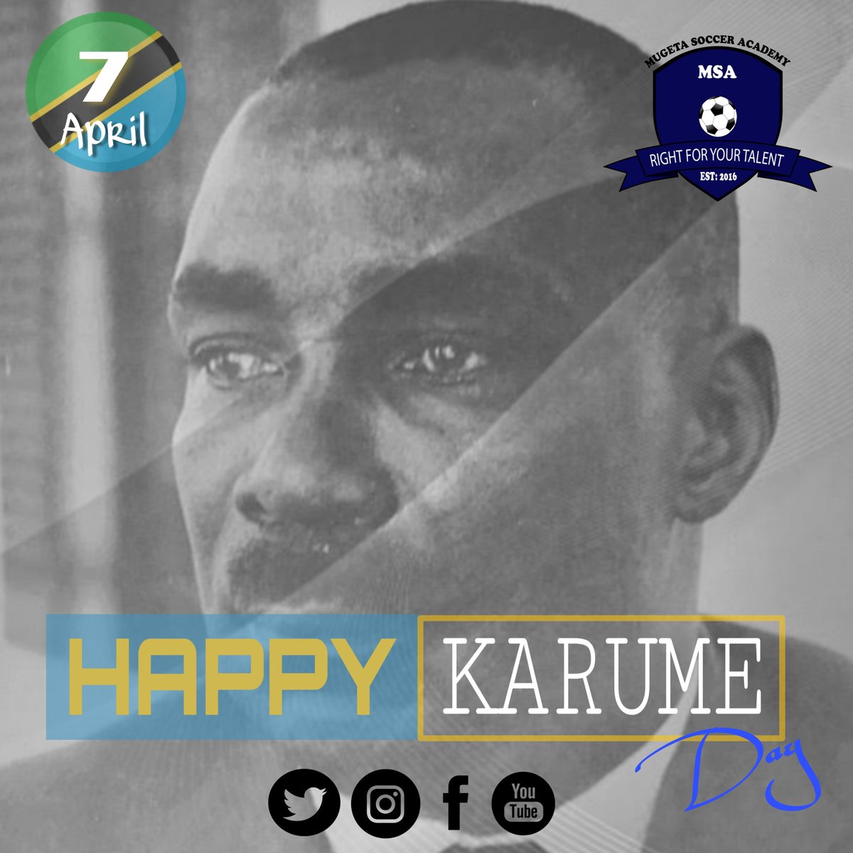 We join with all Tanzanians to commemorate the anniversary of the death of the first President of Zanzibar and the first Vice-President of the United Republic of Tanzania the late Sheikh Abeid Amani Karume. We will always remember you.. #happykarumeday#wearemsa#