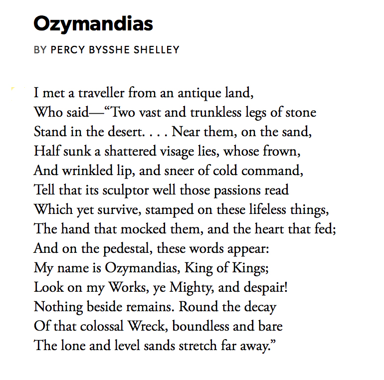 64 Ozymandias by Percy Bysshe Shelley #PandemicPoems  https://soundcloud.com/user-115260978/64-ozymandias-by-percy-bysshe-shelley