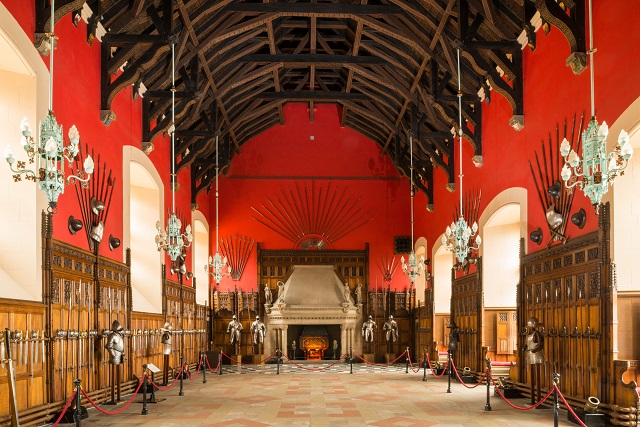 edinburghcastle's tweet photo. Enjoy our #VirtualTuesday tour of the Great Hall. A wonder of medieval Scotland, the Great Hall was completed in 1511 for King James IV. Its wooden roof is one of the most superb in Britain. On display are an impressive collection of arms and weaponry, https://t.co/x1YtcvsV2p