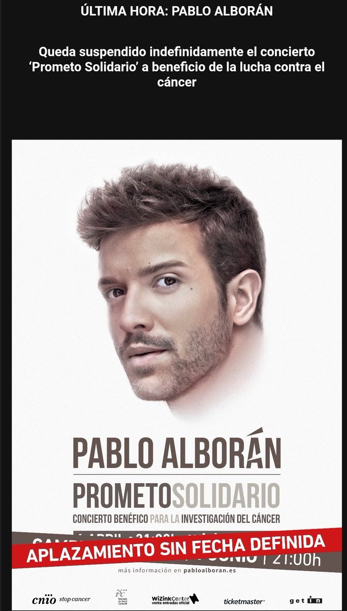 pabloalboran's tweet photo. Volverán a vernos sonreír. Lo prometo. 
Gracias Familia por la comprensión. 
#Aplazamos https://t.co/2aiYb7nlvO