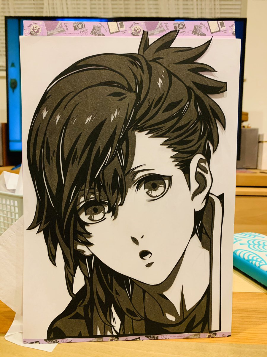Fumi Ai めっちゃうまく出来た 5年ぐらい切り絵やってんのに 推し様の切り絵ちゃんとやったことないって気づいた みんな見て見て うたプリ 美風藍 切り絵