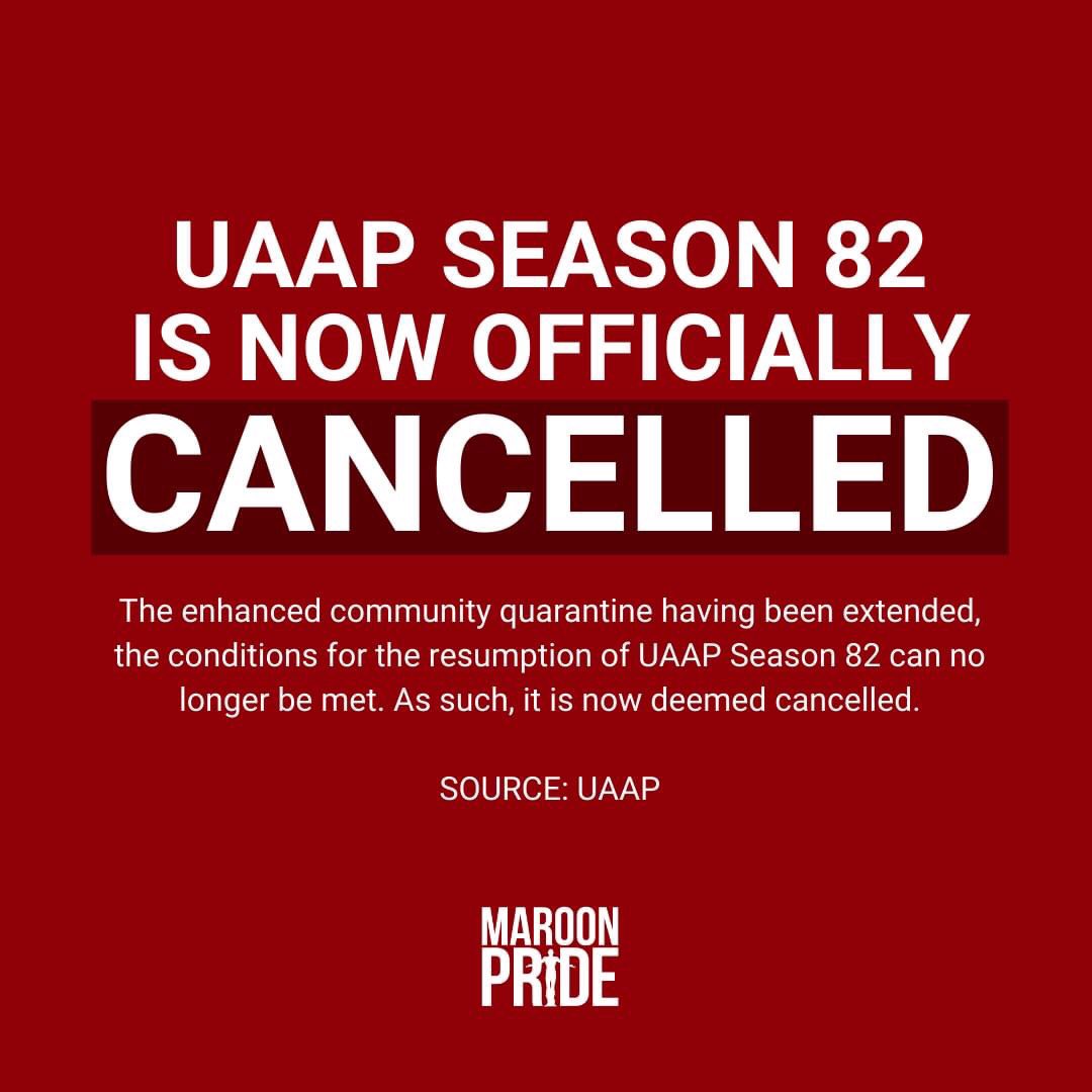 #UAAPSeason82 is now officially cancelled.