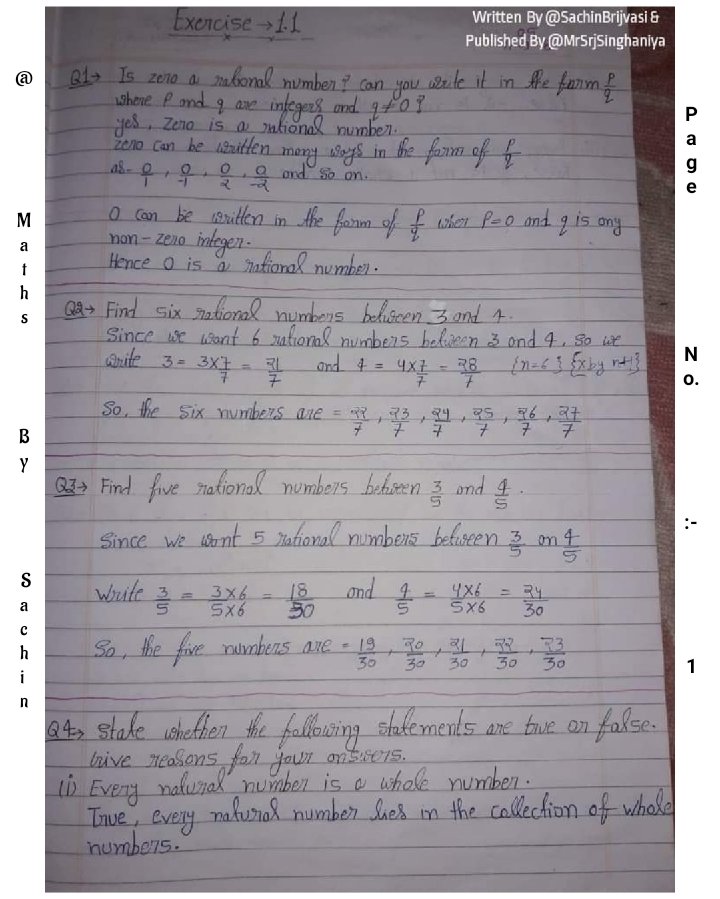 MathsBySachin's tweet photo. #Class 9th #NCERT #MathsBySachin
#MATHEMATICS #Chapter 1st - #Numbersystem
❝ NCERT Exercises #Solutions of 1.1 &amp; 1.2 ❞ 
Written By @SachinBrijvasi &amp; #Editing 
or #Published by @MrSrjSinghaniya.
#maths #education  #cbse #selfstudy  #mathematician #mathsskills #mathsnotes https://t.co/K7Hdl7l3te