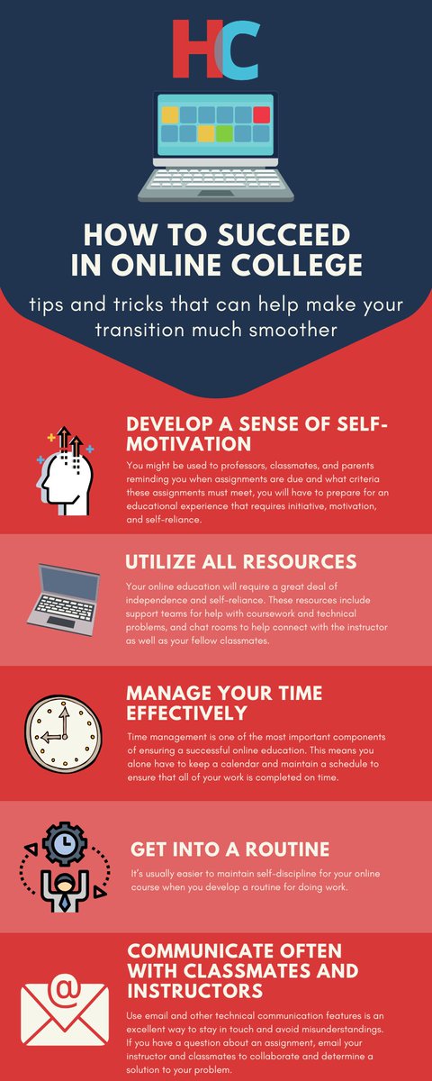 hackcollege's tweet image. Learn how to succeed in an online class structure as campuses transition to a virtual classroom.
Get more online learning tips: bit.ly/3e345P2
#HackCollege #OnlineCollege #DistanceLearning