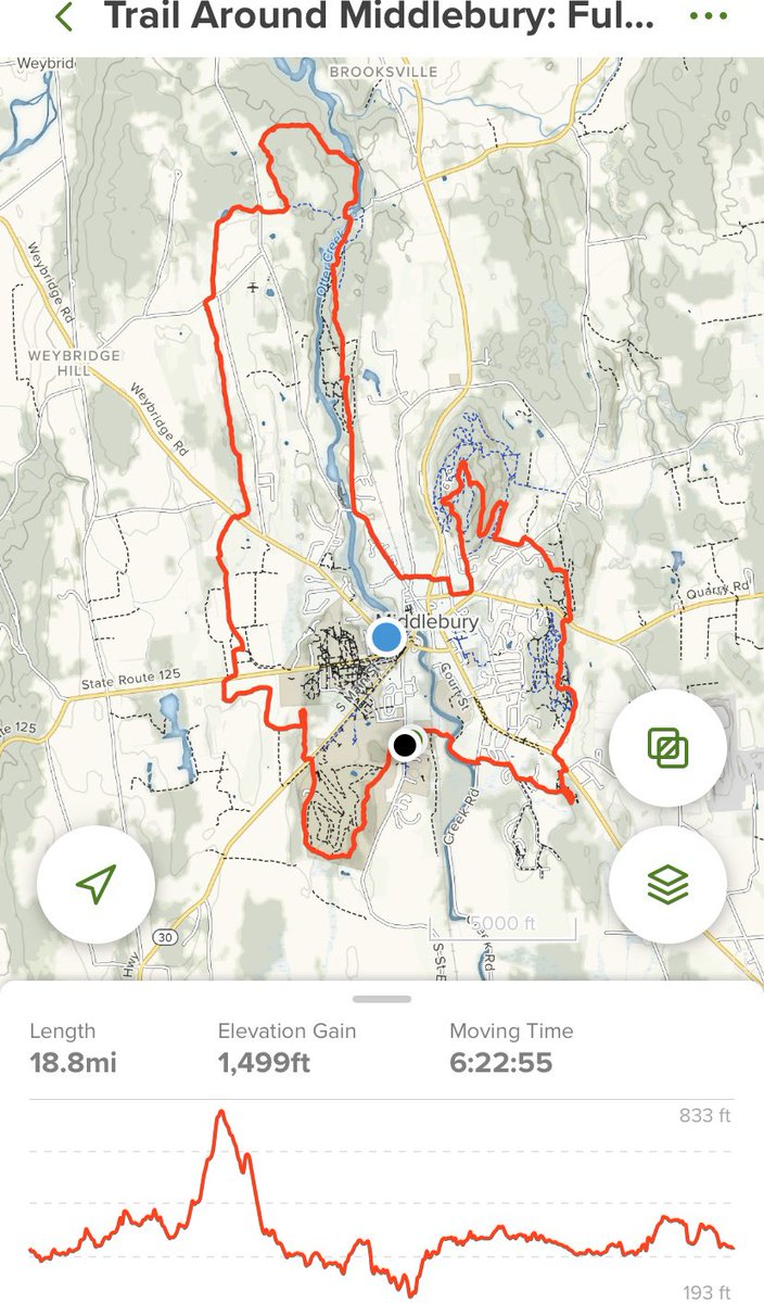 Lerno4's tweet photo. Hiked the TAM (Trail Around Middlebury) yesterday with my roommates! 18.8 miles on a beautiful spring day #BucketList✅ https://t.co/rFc9kzOOJl