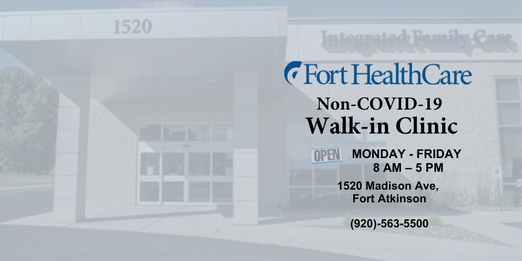 Our non-COVID-19 Walk-in Clinic is open for non-emergent, non-COVID-19 medical needs. Available M-F, 8am- 5pm.