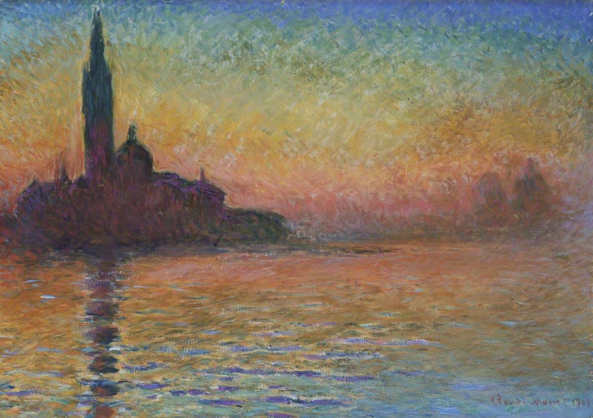 More Venice today, and here's Claude Monet's almost psychedelic vision of "La Serenissima", 'San Giorgio Maggiore by Twilight'. Monet and his wife Alice visited Venice in November 1908 and would take evening gondola trips to enjoy the sunsets.  http://bit.ly/MonetCdf 