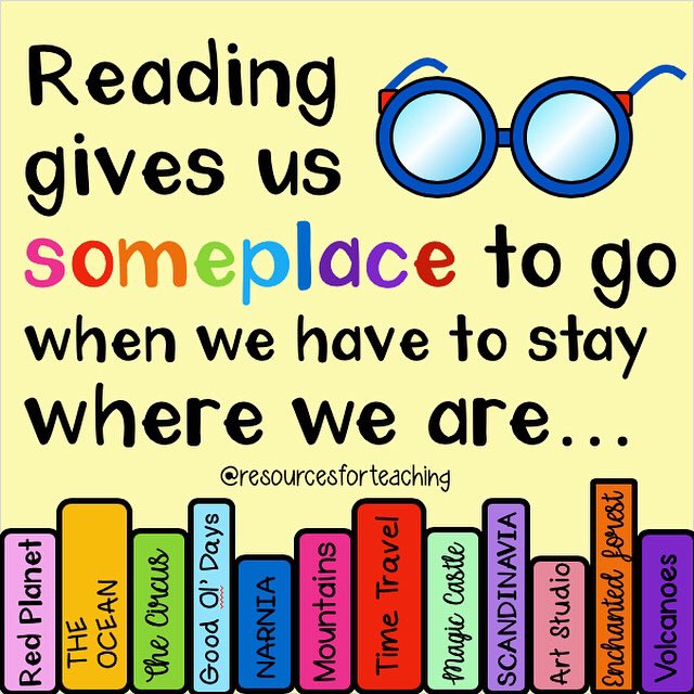 Hey everyone, make sure you check out resourcesforteaching.com.au for amazing teaching materials. Books are a great way to transport your mind to new places 📚✨ Picture Source: instagram.com/p/B-TxDeehT0n/… #acuedu_p #resourcesforteaching #iteachprimary