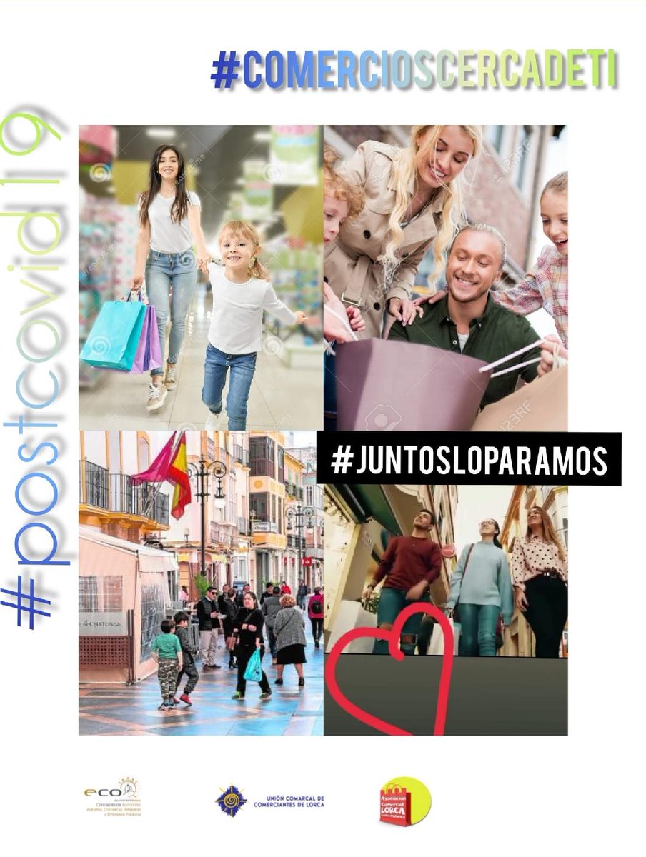 UcclDe's tweet photo. La Union de Comerciantes de Lorca ha diseñado la Campaña #Postcovid19
Los pequeños comercios, empresarios del sector comercio,  publicaran por cada día de confinamiento un #video de motivación y confianza que saldremos de esta situación  #JUNTOSLOPARAMOS. #COMERCIOSCERCADETI https://t.co/gONrD8PtCU