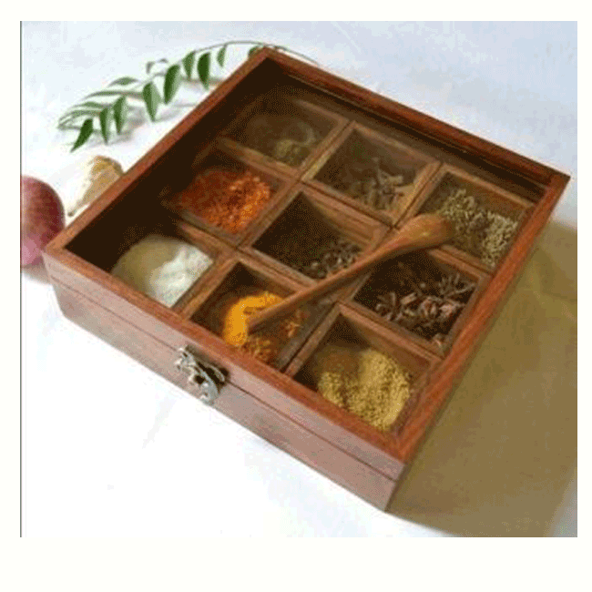 ethnicpip's tweet photo. Wooden Spice Box is used to store spices and it is perfect for your kitchen accessories. It is a multi-purpose container which can be used to store dry fruits, Keep jewellery and other small items. https://t.co/e6iEfLLglE https://t.co/1aogd2udeI