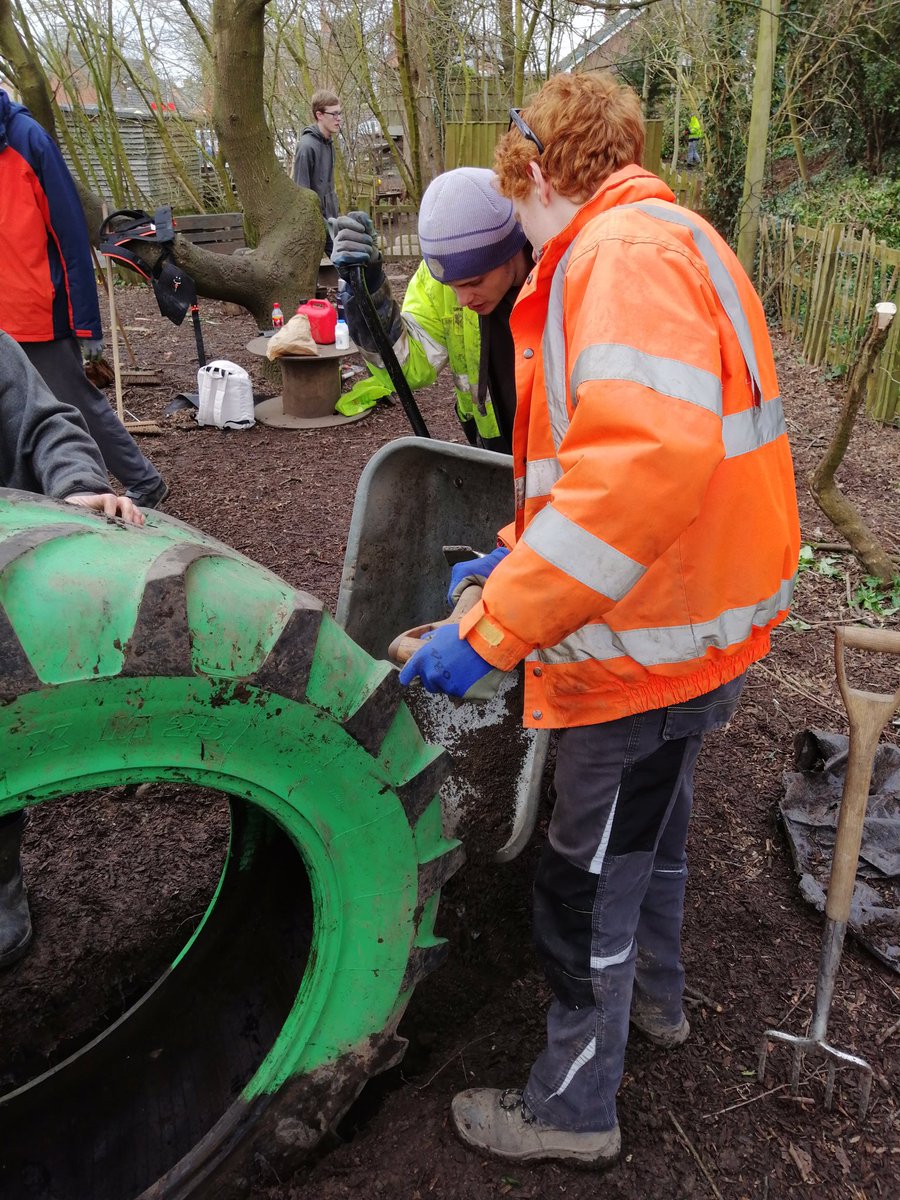 PeterLeddington's tweet photo. Our #LeafittoUs team, prior to #Corvid19UK have been busy constructing recycled educational fun resources for a local primary school #funandplay #openingthemind #GettingItDone #outsideexercise @likeasheep11 @Dan_derwen @liam_derwen @DerwenCollege https://t.co/8BMMZlxkuC