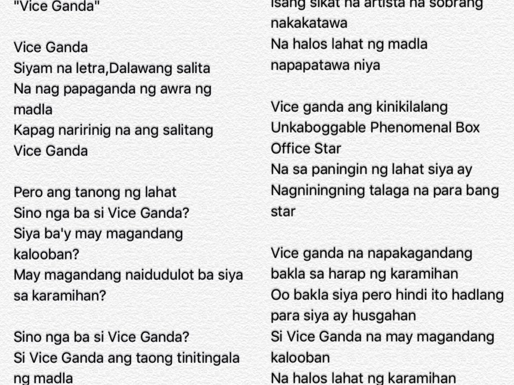 JulieVicey's tweet photo. To:Vice Ganda(Meme)this is for you😊Ang tulang "VICE GANDA"na tagos mula sa aking puso❤️😇Happy happy bday @vicegandako!Iloveyou so much!!😘 https://t.co/ZnyUP9fmbA