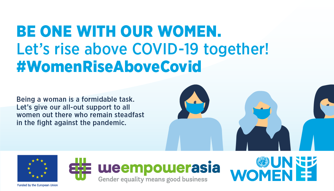 unwomenasia's tweet photo. 🚨Women on the frontlines and at homes constantly wage battle against #Covid19 to protect others and their families.

Join #WeEmpowerAsia🇪🇺🇺🇳 and share your stories online on how we can help #WomenRiseAboveCovid and continue the fight!💪🏽💪🏽💪🏽

@EU_Commission @UNWomenAsia https://t.co/MijWOUNOpG