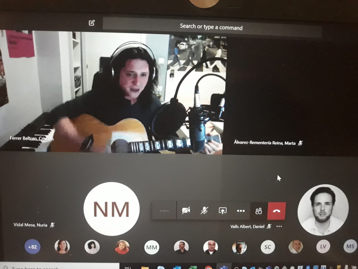 Capgemini_ES's tweet photo. Ayer tuvimos concierto virtual en la oficina 🙂. Gracias a Christian Ferrer y a la iniciativa #bebuddy. #lifeatcapgemini https://t.co/NUWCB9Zpsr