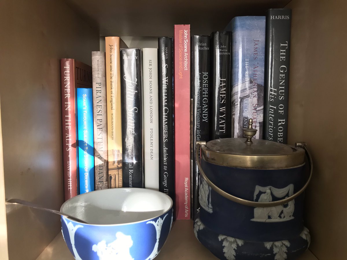 whitegoldsword's tweet photo. Lucky for some, day 7 of #Bookshelfoftheday & the turn of my favourite #architect, the legend who is #SirJohnSoane also 18th century architects #RobertAdam #JamesWyatt #SirWilliamChambers James “Athenian” Stuart & artist #JosephGandy @Gough_Clare_J @BruceABoucher @SoaneMuseum https://t.co/x73ei6bP39