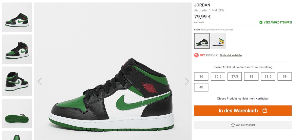 pine green jordan 1 restock