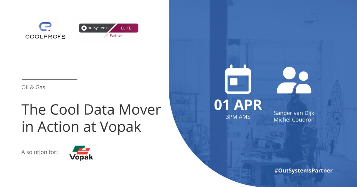 CoolProfs's tweet photo. It's tomorrow! #registertoday @vopak @OutSystems #CoolDataMover #freewebinar #lowcode 
https://t.co/NNtJPu4Q7g https://t.co/OdTlGDyuyj