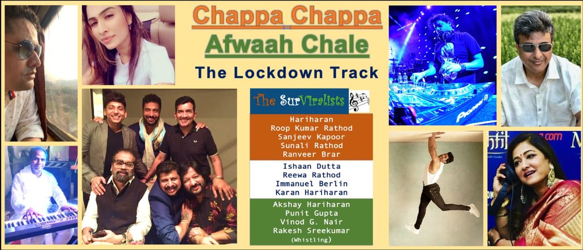 The Lockdown Track ! Please stop believing in rumours ! #lockdown #Corona #COVID #afwaahstopcorona #IndiaFightsCorona <a href="/SanjeevKapoor/">Sanjeev Kapoor</a> <a href="/ranveerbrar/">Ranveer Brar</a> <a href="/SingerHariharan/">Hariharan</a> <a href="/roopkumarsunali/">Roop Sunali Rathod</a> <a href="/RathodReewa/">Reewa Rathod</a> <a href="/KaranHariharan/">Karan Hariharan</a> <a href="/ishaanduttaa/">Ishaan Dutta</a> <a href="/vinodgnair1/">Vinod G. Nair</a> #immanuelberlin #akshayhariharan