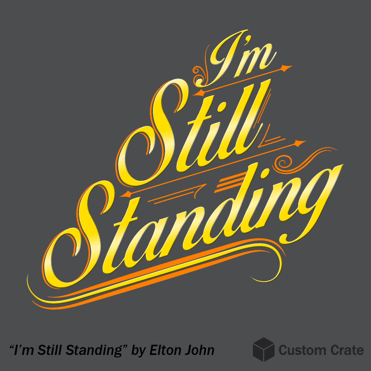 TheCustomCrate's tweet photo. MONDAY MORNING LYRICS:
Starting your week off on a positive "note"

'I'm Still Standing' by Elton John
https://t.co/SpuxDnOImn

#Inspiration #Motivation #EltonJohn #CustomCrate https://t.co/xaEjOLPqIL