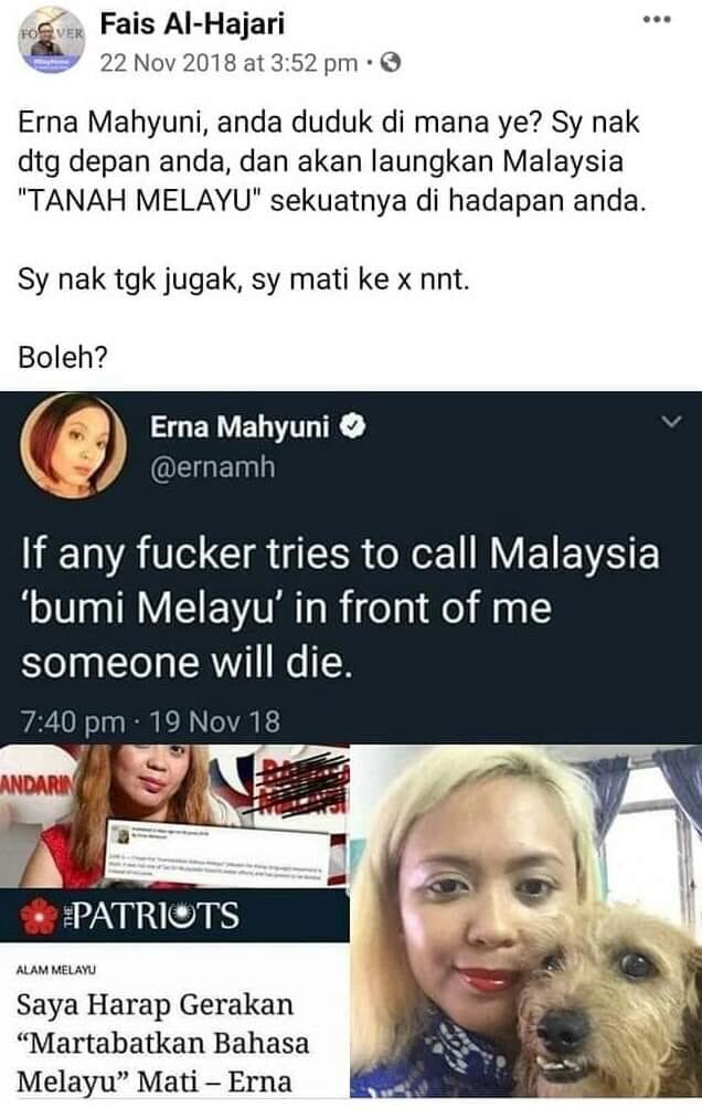 SeindahRos's tweet photo. @ernamh hye Fucker..THIS IS BUMI MELAYU..so what??? 😂😂😂😂 https://t.co/sGm4cbljAn