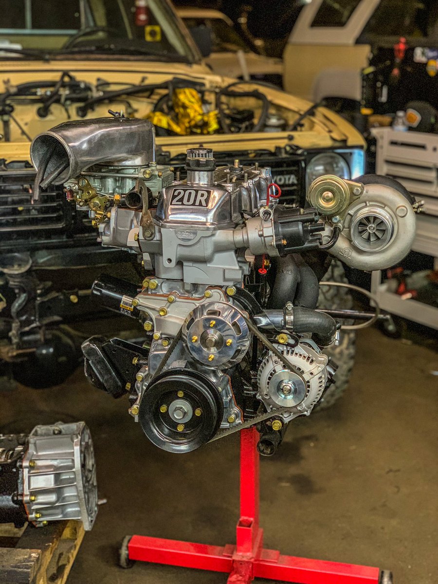 RockRash's tweet photo. Fully Built 20R rated for up to 600 horsepower (awaiting bigger turbo) #toyota #toyota4x4 #20r #22r #22re #600horsepower #classictoyota #toyotapickup https://t.co/eG7uP3frSi