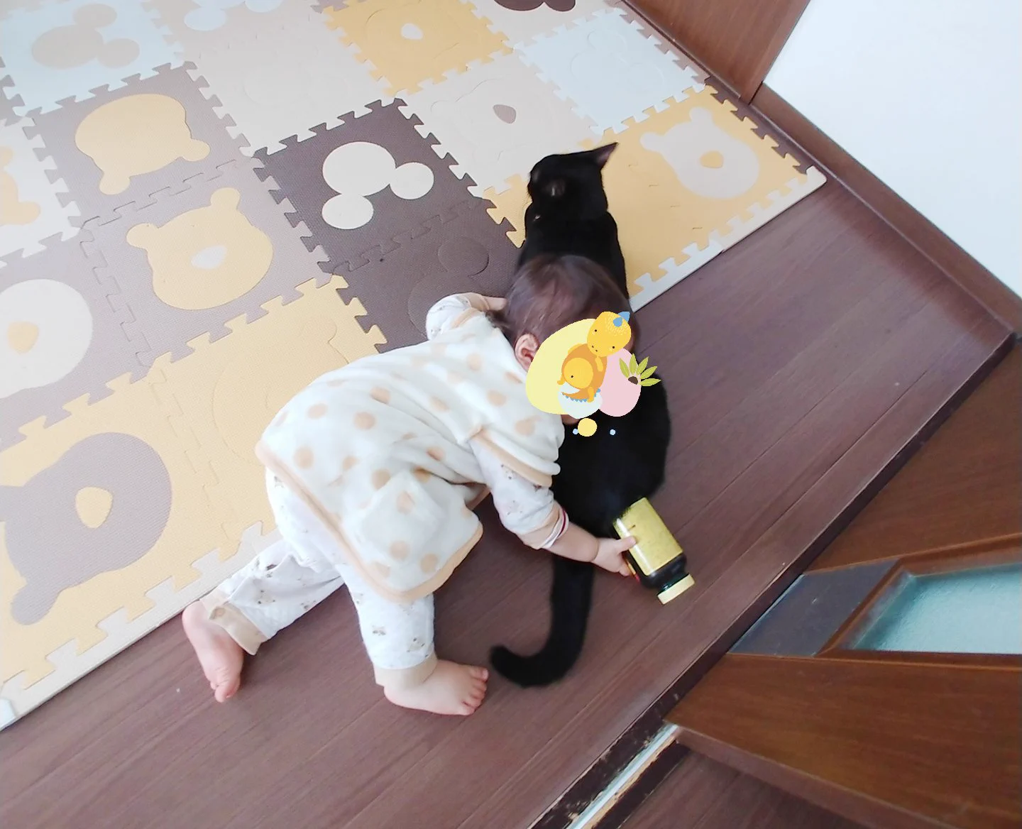 追いかけてくる赤ちゃんに対するねこの対応がかわいすぎる！！