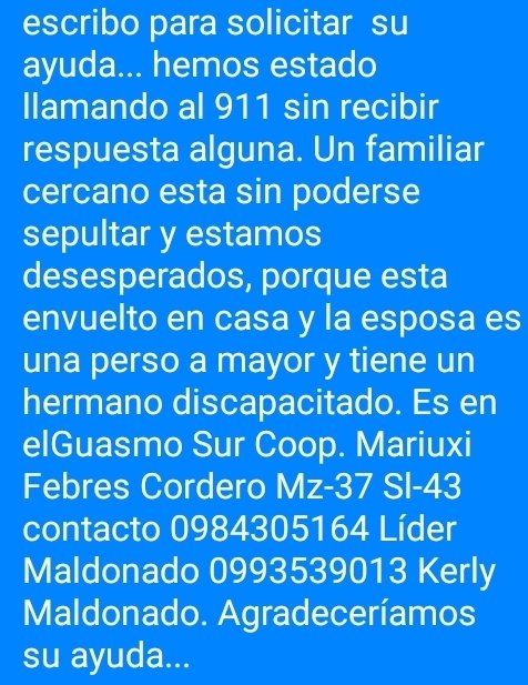 nathyll's tweet photo. @RTSEcuador 
Su ayuda urgente https://t.co/kIk7X6R5h8
