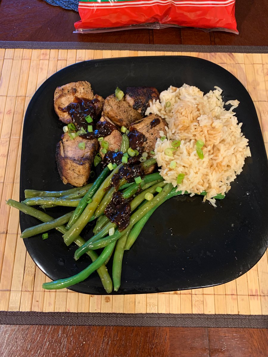 Tonights disaster was some fancy pork thing. Turns out large slabs of meat are hard to cook properly. I eventually gave up, sliced it, and overcooked all the pieces at once. The sauce ended up the consistency of glue with about the same taste. Rice cooker saved me on the rice.
