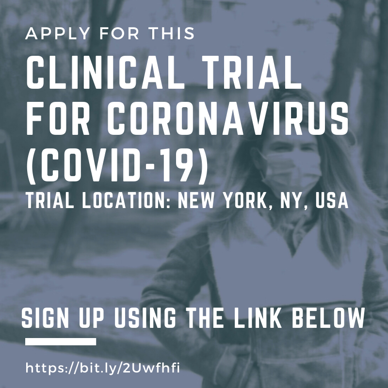TrialsNearMe's tweet image. We’re looking for #Covid19 sufferers looking to help by participating in this #ClinicalTrial.
.
Apply for this #ClinicalResearch Study in #NewYork, NY - 18 &amp;amp; Up
.
Visit the link to get the details &amp;amp; to apply bit.ly/2Uwfhfi
.
#Coronavirus #ClinicalStudy