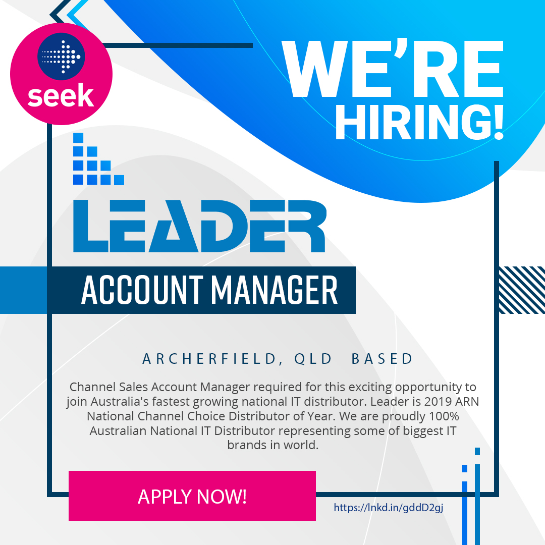 LeaderComputers's tweet photo. Our Leader QLD Branch is expanding and we are looking for a Sales Account Manager. Previous experience in IT distribution with relationships with IT reseller channel would be an advantage. 

👉 https://t.co/o8YZAxpHr4

#job #account_manager #opportunity #IT #sales #job_offer https://t.co/XfiQl4C9X6