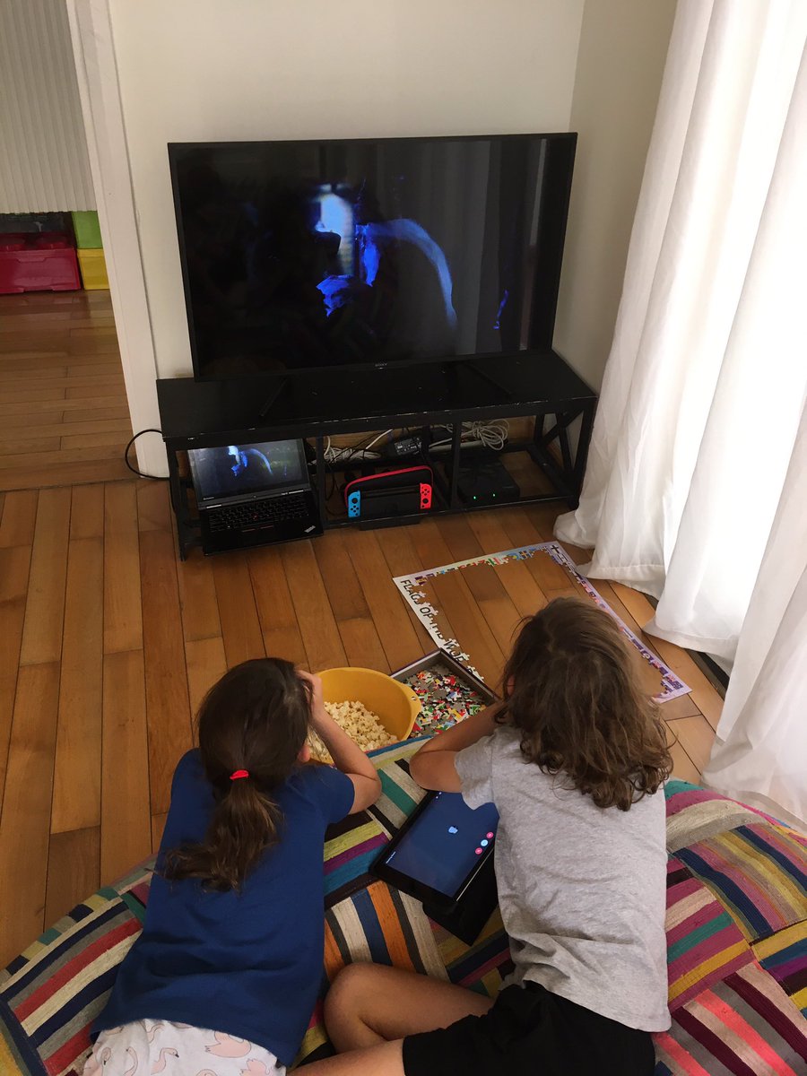 Fi_RobertsonEd's tweet photo. Watch party after completed Harry Potter #readaloud now to spot the difference: Live chat on, popcorn at the ready.... go!@wecanbeawesome #pypchat #catchupweek https://t.co/M3uVKtJOVH