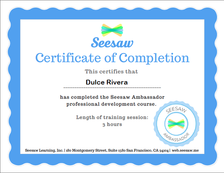 Yay I'm a Seesaw Ambassador! <a href="/Seesaw/">Seesaw</a> Thank you for this opportunity to help my students and the teachers at my school!
