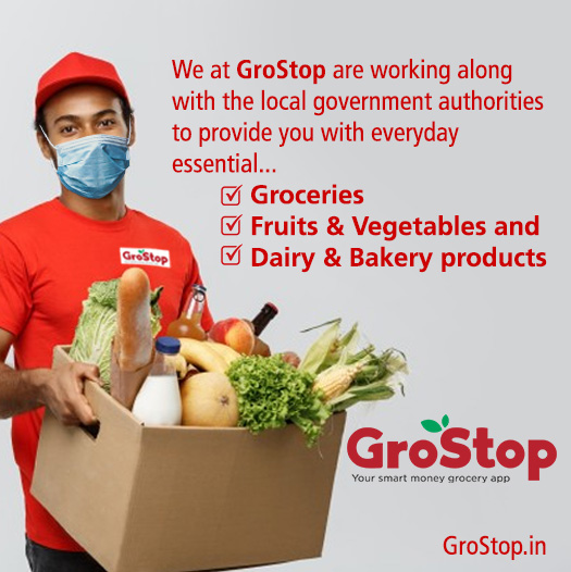 GroStop's tweet photo. As #COVID2019india is impacting our daily lives at work & home, we at #GroStop are working along with the local government authorities in #Kolkata #Ranchi to provide you with daily essential #groceries #RanchiFightsCorona #Kolkata @JharkhandCMO #COVID19Kolkata @abhinav_ias https://t.co/bCGtoySsUS