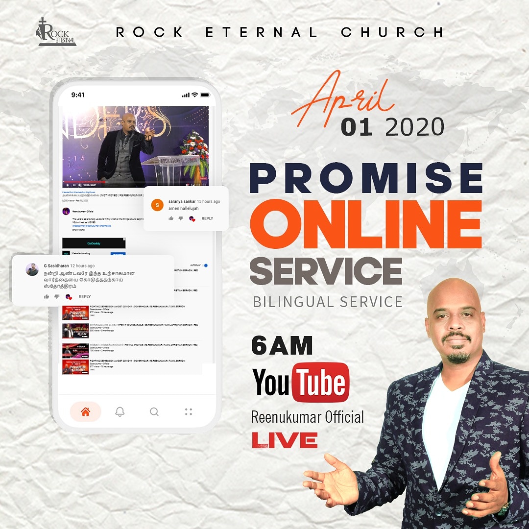 reenukumar09's tweet photo. Church, are you ready to receive God's promise for the month of April?
Our situations may not be perfect around, but don't forget that we serve a perfect God!!
•
•
Join us online on YouTube - Link ⬇️
https://t.co/NmjtLFCox8

#OnlineChurch #PromiseService #Reenukumar #REC https://t.co/bAQVyKsQEO