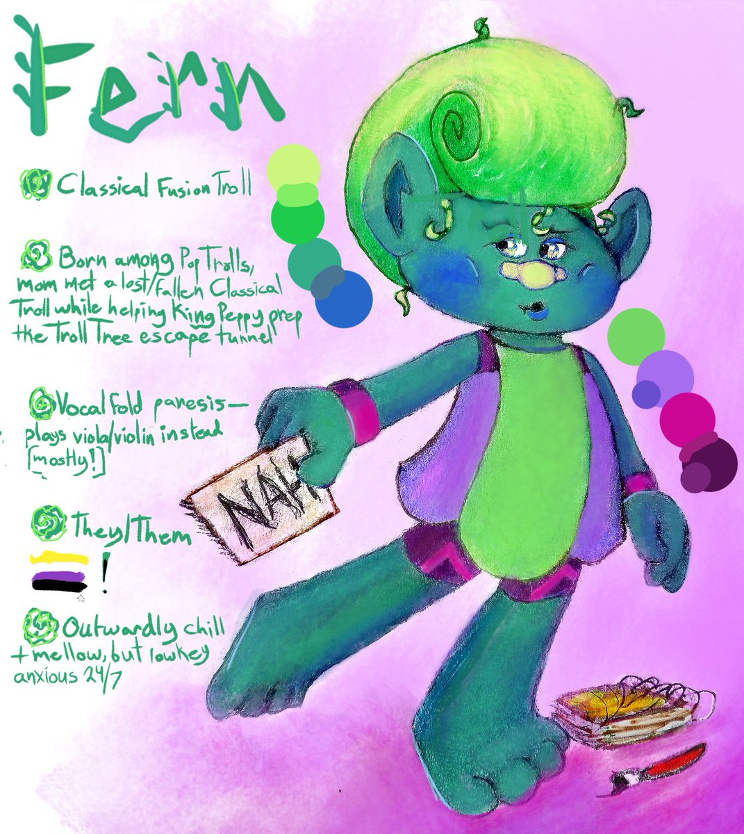 jaybuggins's tweet photo. Me? Revamping my old Trolls OC from way back when bc Trolls World Tour has me all hyped up? It's more likely than you think! https://t.co/b00Dwzn3Lw
