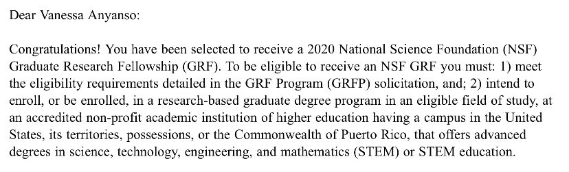 _nessiethegreat's tweet image. I’ve had approximately an hour to calm down a bit I just keep on reading the email over and over. I can’t believe it. 

Just thinking about where I started. I was just wrapping my head around being a PhD Student, and now an NSF Fellow?? 🤯 #trynagrad