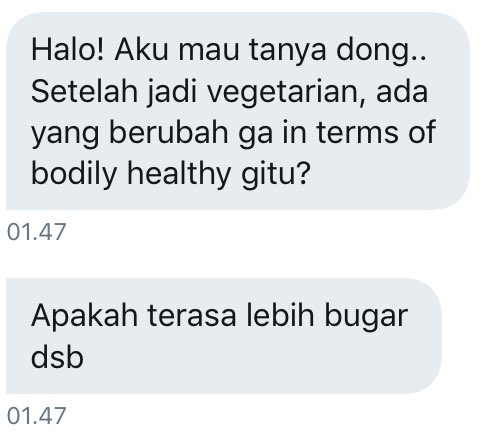 Ya Allah, di bio ku tulisan infonya “Veterinarian”, disangkanya “Vegetarian”... :’)

Memangnya term “Veterinarian” masih belum umum juga ya? :’)

Nasib jd dokter hewan di Indonesia tercinta tanah air beta, memang masih begini2 sj, kadang kala perannya pun tyda diindahkan~