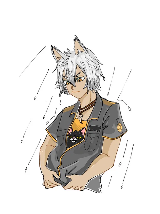 急な雨からルチウスを守っているジャック?
ぺしゃんこになった髪が見たかったんだ…
#ツイステファンアート 