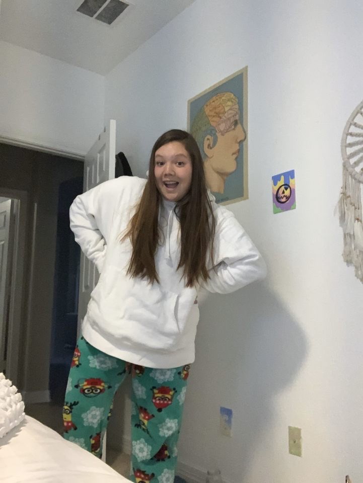 RPHS_StuCo's tweet photo. This is how stuco participates in virtual pajama day! How will you show your school spirit throughout the rest of the week? Upload your pics to instagram or twitter. #PantherSpirit20 #PantherWeek20 #PantherOnline20 #PantherLearning20 @RPHS_Panthers https://t.co/6XA9bn6V3s