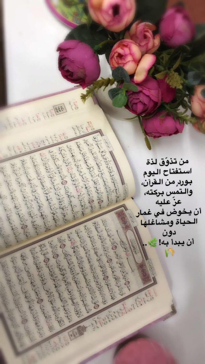 حين تقرا القران وأنت حزين تلتف الآيات حول قلبك كضمادةً تمتص الألم تشعر كأنها تطبطب على روحك تخبرك ان لابأس ربك معك فلا عليك ♥️